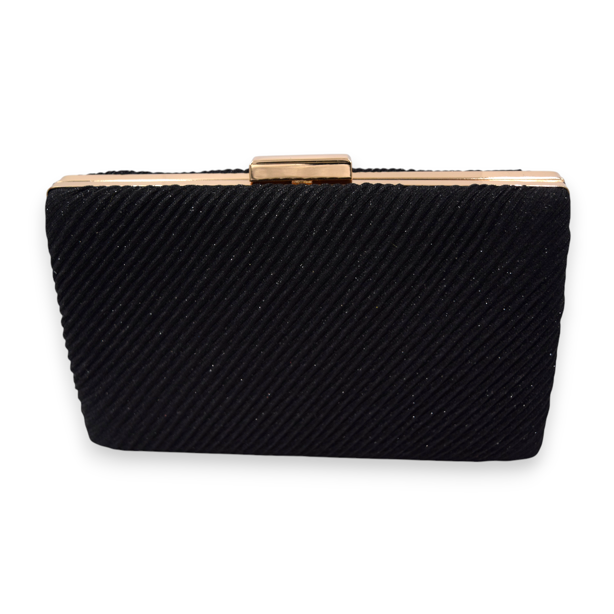 Bolso de Fiesta Arette | Clutch Elegante Negro | Cadena Dorada