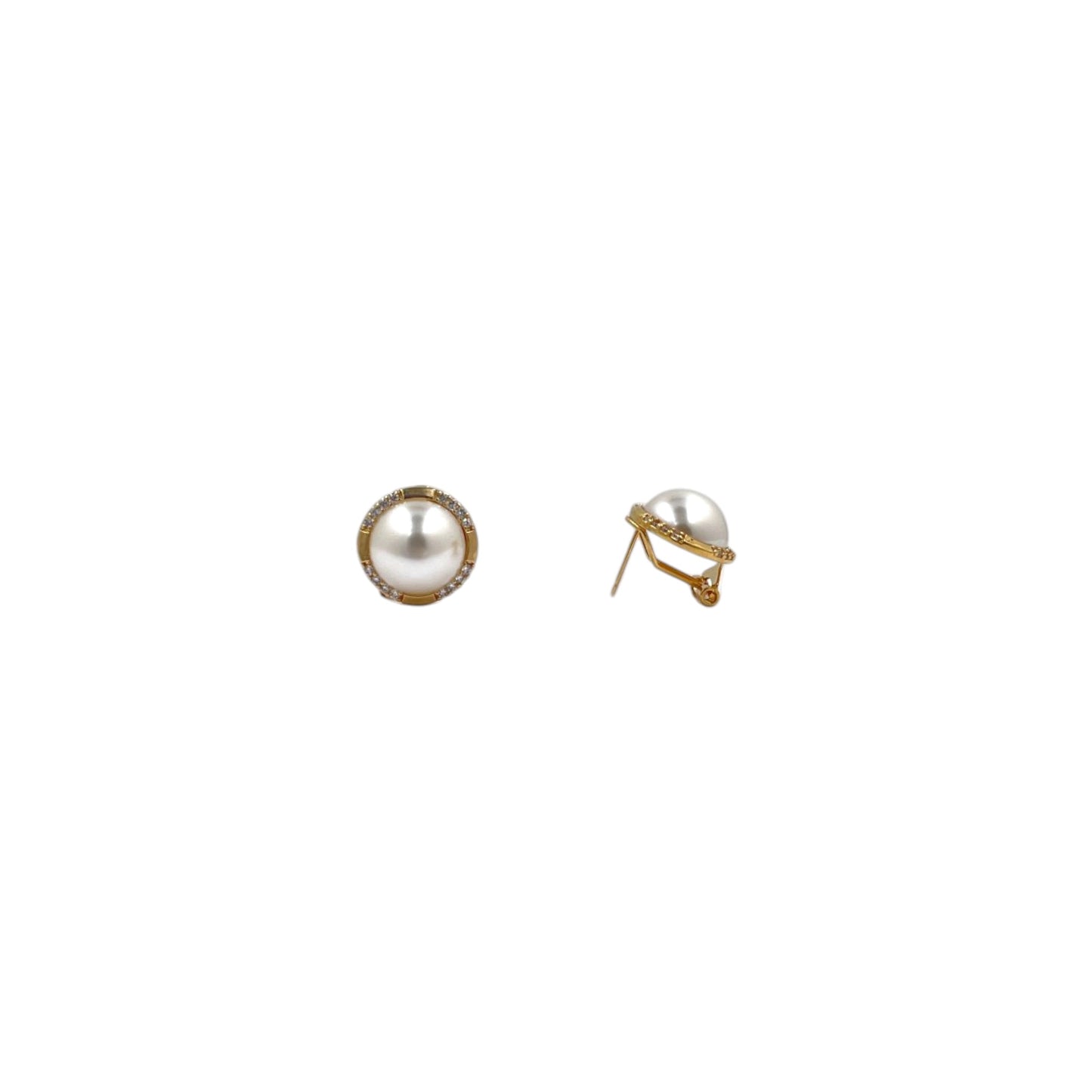 Aretes Perla Mallorca Bijoux | Baño De Chapa De Oro | Ivory con Zirconias 17MM