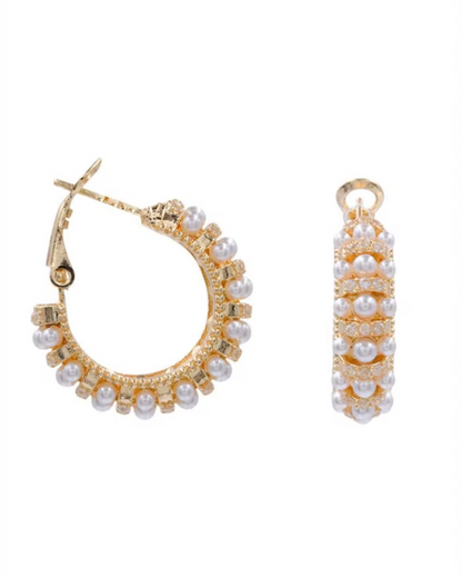 Arracadas de Perlas Mallorca | Zirconias con Pelas | Chapa de Oro