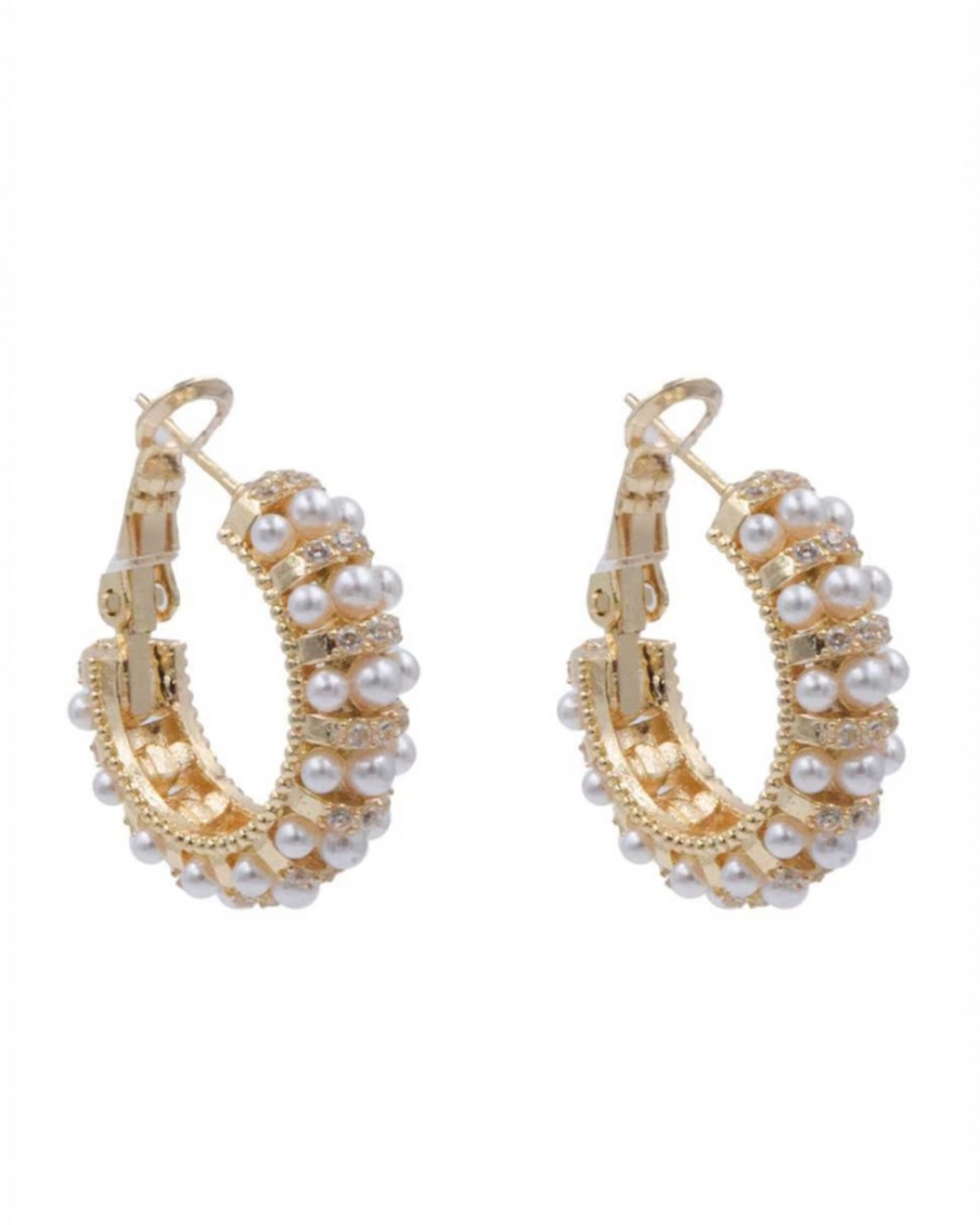 Arracadas de Perlas Mallorca | Zirconias con Pelas | Chapa de Oro