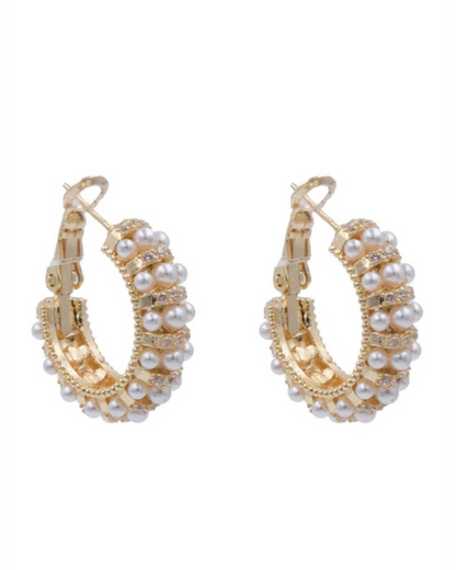 Arracadas de Perlas Mallorca | Zirconias con Pelas | Chapa de Oro