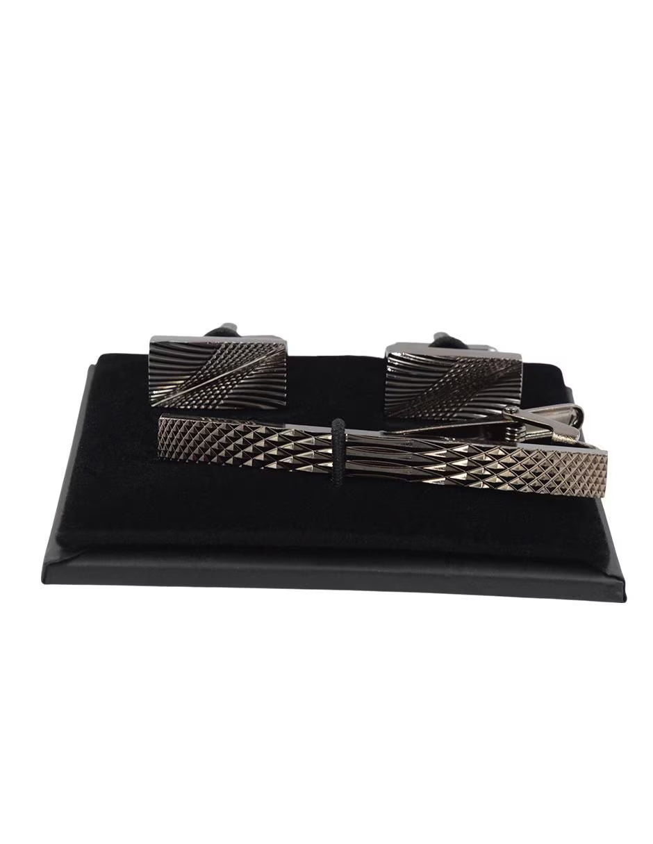 Set de Mancuernas y Pisacorbata | Acero Inoxidable | Estilo Elegante y Moderno