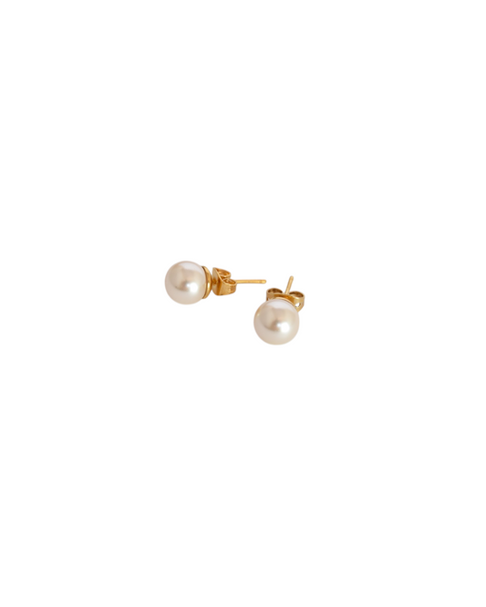 Aretes de Perla Mallorca | Clásicos Tipo Broquel Ivory 8mm