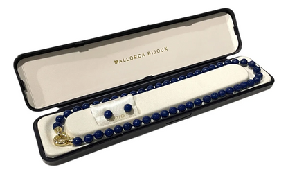 Juego Collar y Aretes | De Perlas Mallorca | Azul Rey 8MM