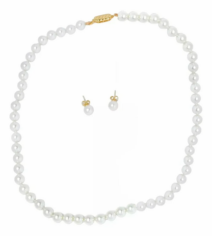 Set Collar y Aretes | De Mallorca | Ibory Clásico | 46cm Perla 8MM