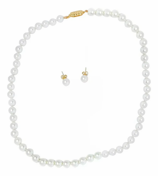 Set Collar y Aretes | De Mallorca | Ibory Clásico | 46cm Perla 8MM