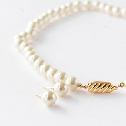 Set Collar y Aretes | De Mallorca | Ibory Clásico | 46cm Perla 8MM