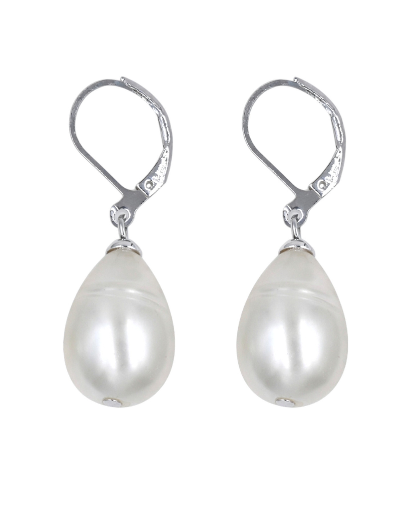 Aretes Perla Mallorca | Arette Rodio Tipo Gota | Ivory 15 mm
