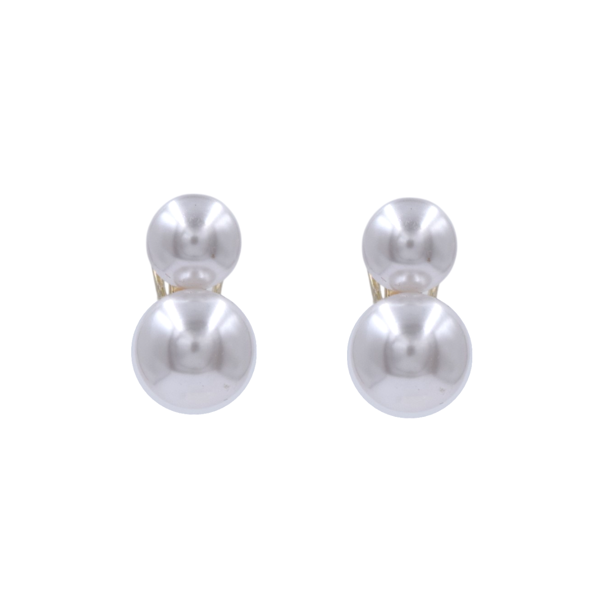 Aretes Duo De Perla Mallorca | Baño De Chapa De Oro | Ivory Estilo Boquel
