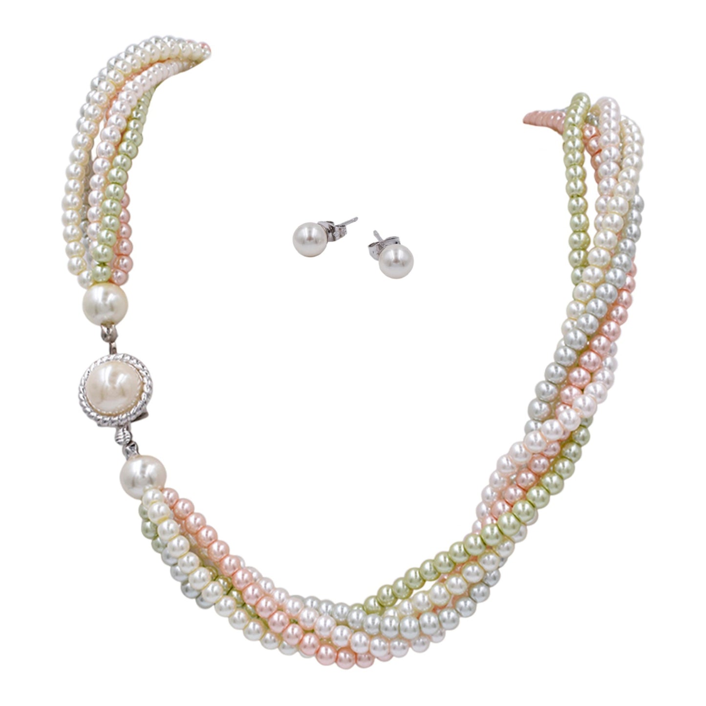 Juego Collar y Aretes | 5 En uno Colores Pastel