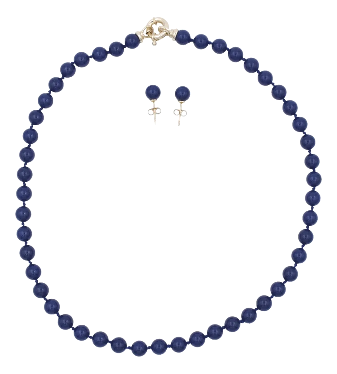 Juego Collar y Aretes | De Perlas Mallorca | Azul Rey 8MM